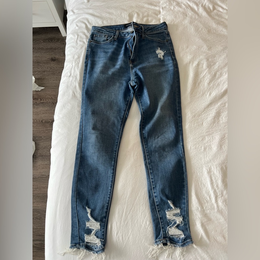 Just black high waist stretch denim jeans, size 30